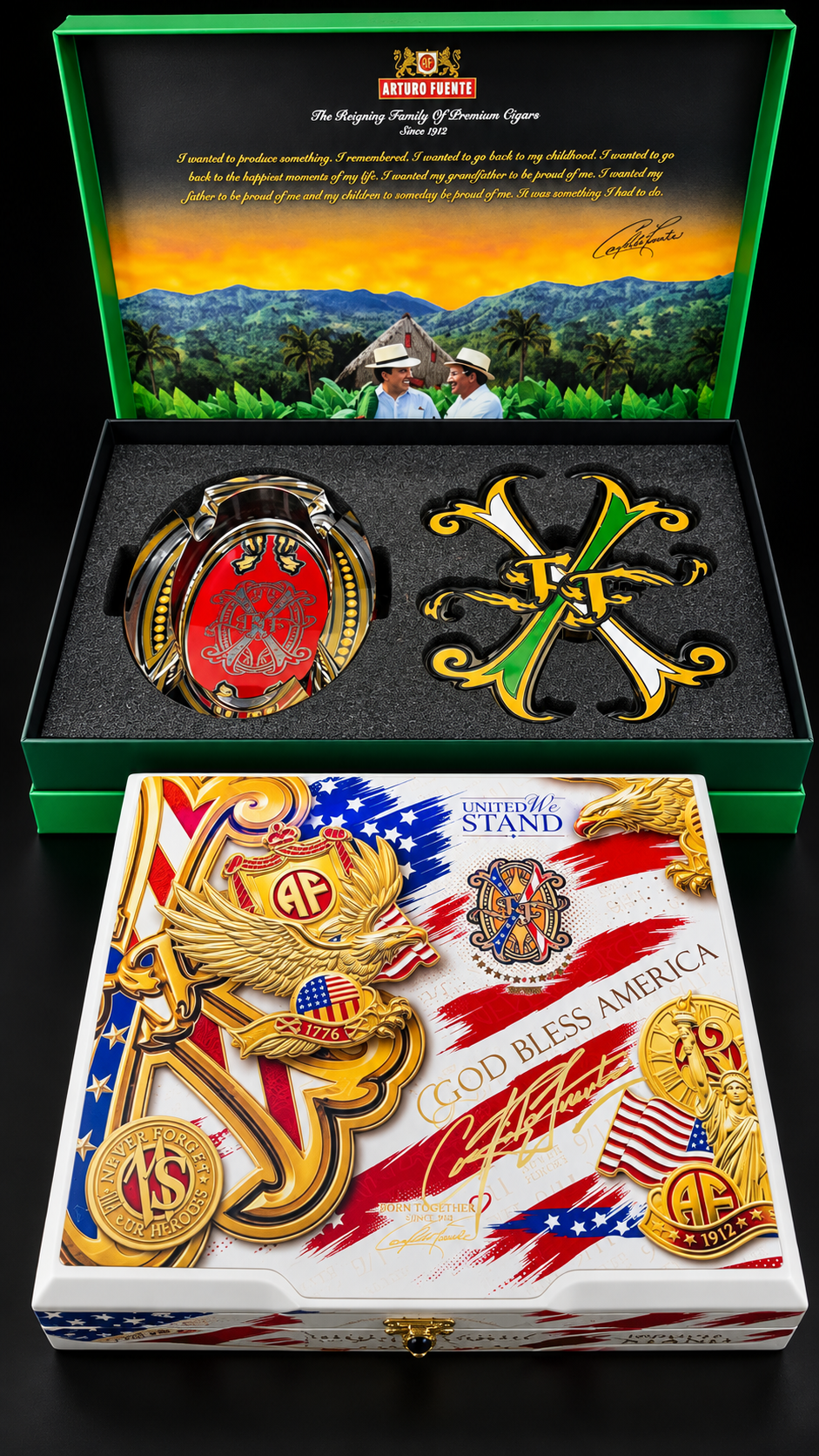 OpusX ReXilient & "The Fuente Story Collection" Crystal Ashtray Set - CHARITY RAFFLE